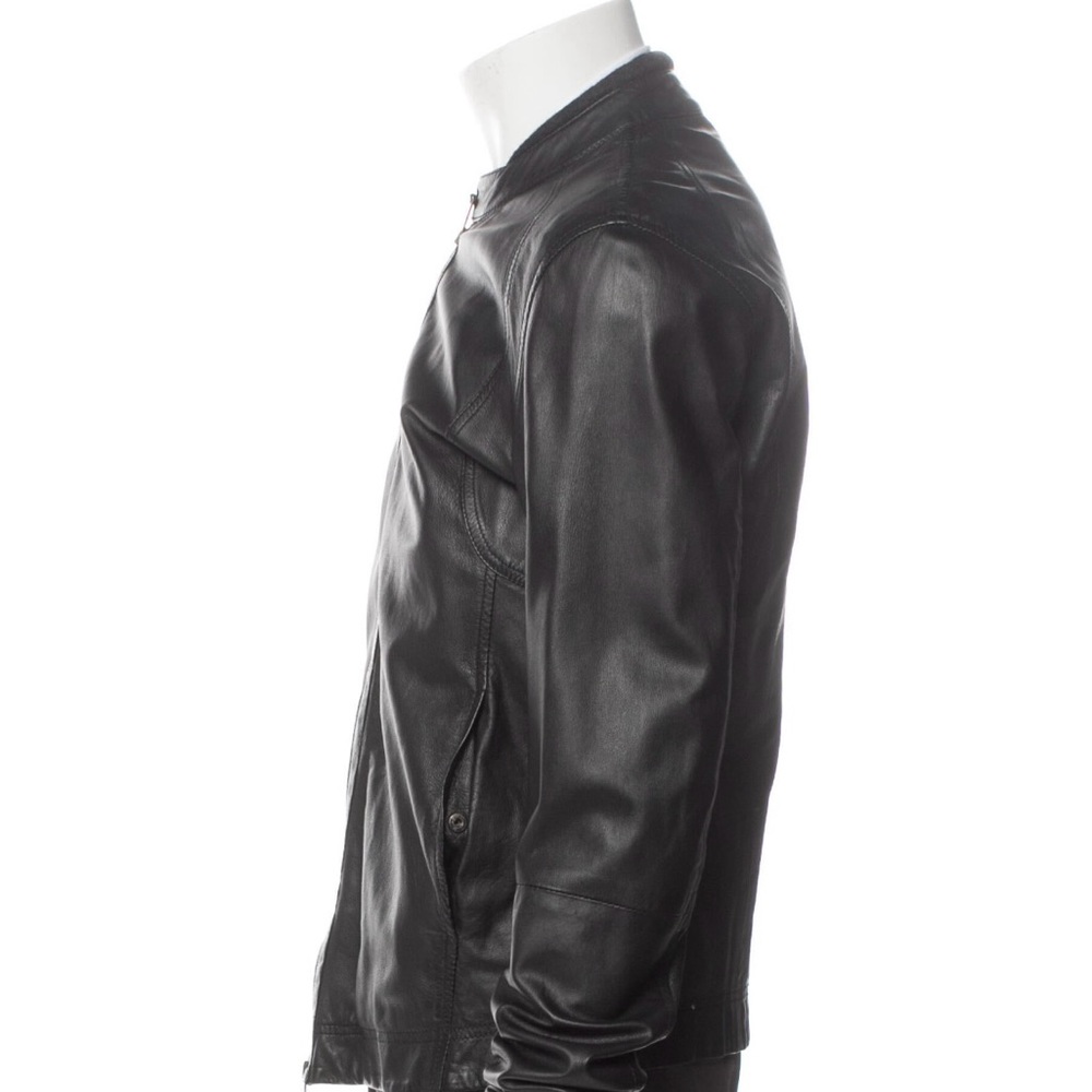 Emporio Armani Black Leather Jacket - Medium
